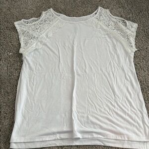 St. John's Bay White Lace Accent Blouse